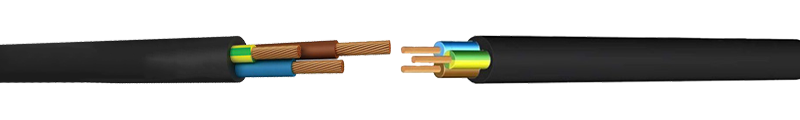 CROSS-LINKED INSULATED
 LOW SMOKE EMISSION AND HALOGEN-FREE
 FLEXIBLE H07ZZ-F CABLES