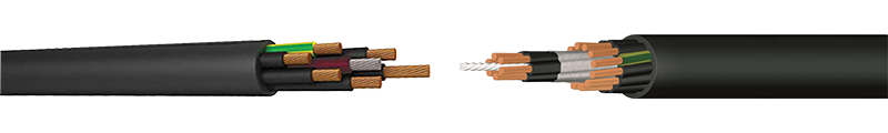 FLEXIBLE RUBBER (H)STN, (H)STCN CABLES
 WITH SUPPORTING ELEMENT