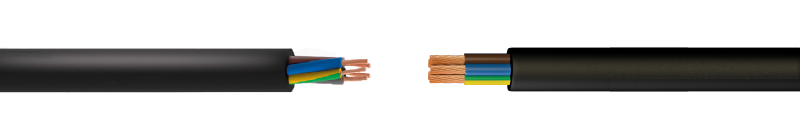 PCP OR EQUIVALENT SYNTHETIC
 ELASTOMER SHEATHED FLEXIBLE H07RN-F, H05RN-F CABLES