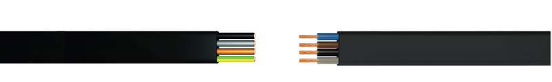 PCP OR EQUIVALENT SYNTHETIC ELASTOMER SHEATHED FLEXIBLE FLAT H07RNH6-F CABLES
