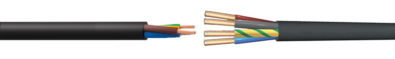 LOW TEMPERATURE RESISTANT EPR OR EQUIVALENT
 SYNTHETIC ELASTOMER
 INSULATED AND SHEATHED FLEXIBLE H05BB-F, H07BB-F CABLES