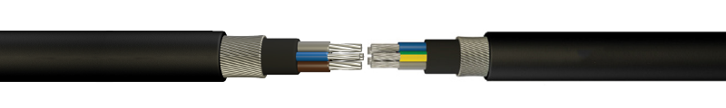 XLPE INSULATED, PVC SHEATHED
 ARMOURED 0,6/1kV ALUMINIUM POWER CABLES