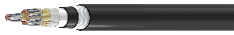 

PE INSULATED, LSZH SHEATHED
 INDIVIDUAL and OVERALL SCREENED STEEL WIRE ARMOURED PIMF INSTRUMENTATION CABLE