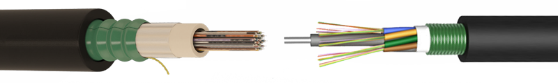SINGLE LOOSE TUBE, NON-METALLIC CORRUGATED STEEL TAPE ARMOUR FIBER OPTIC CABLE
